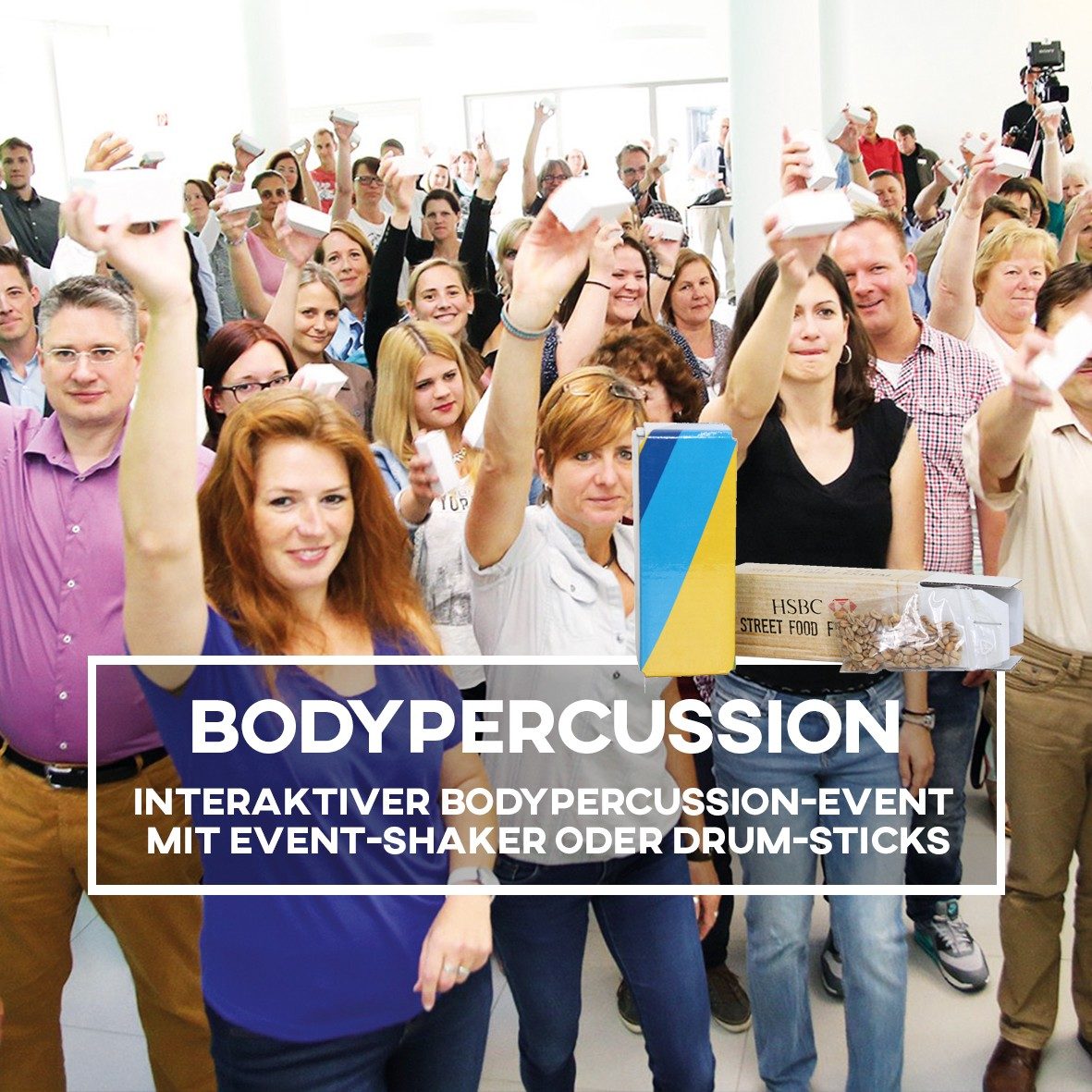 Bodypercussion Event mit Eventshaker oder Drum-Sticks